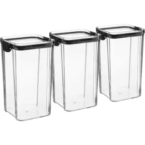 image of Argon Tableware Food Storage Containers - 1.3 Litre - Black - Pack of 3