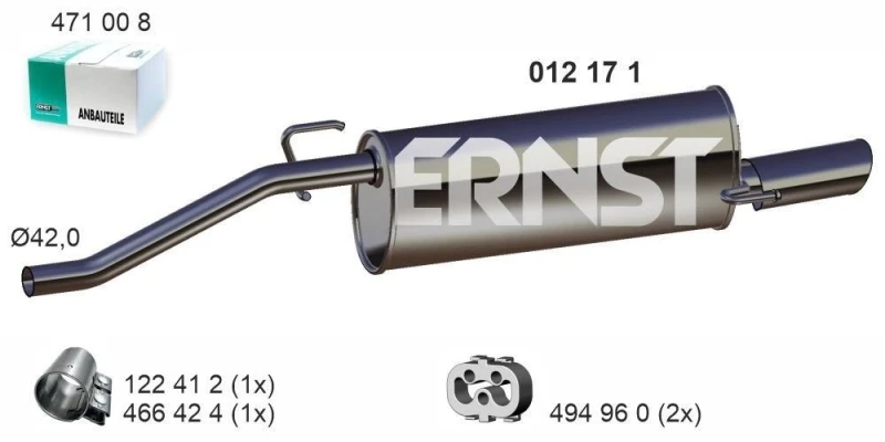 Image of Rear silencer ERNST 012171