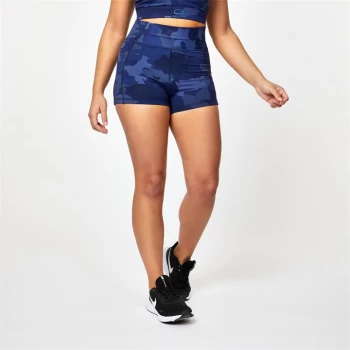 Image of USA Pro x Courtney Black Sports Power Camo Shorts - Blue Camo