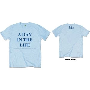 image of The Beatles - A Day in the Life Unisex Large T-Shirt - Blue