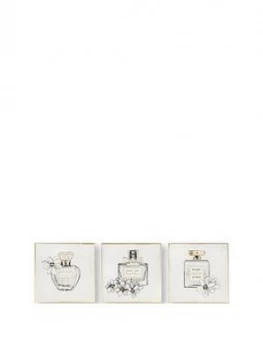Image of Graham & Brown Pretty Perfume Bottles Set Of 3 Canvas Prints