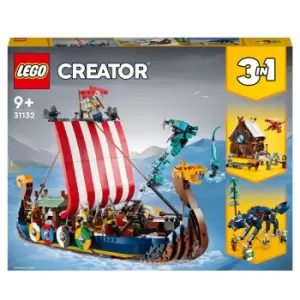 image of LEGO Creator: 3in1 Viking Ship and Midgard Serpent Set (31132)