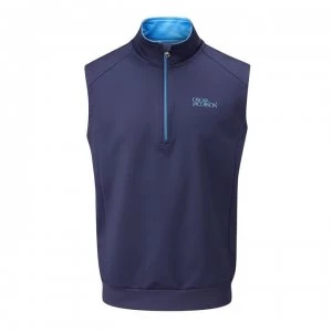 Image of Oscar Jacobson Sleeveless Mid Layer Pullover - Navy