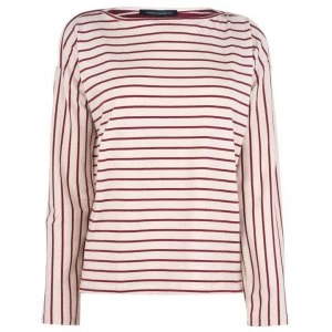Image of French Connection Connection Rosana Long Sleeve Sweater - Cream/Rhubarb