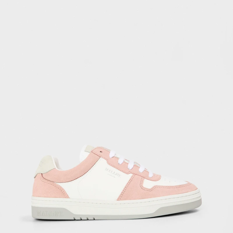 Image of Mallet Womens Bentham Court Low-Top Trainers White/Light Pnk female 4 (37)