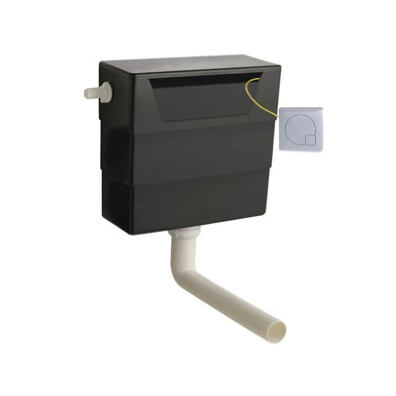 Image of Balterley Water Saving Dual Flush Side Inlet Square Flush Plate Chrome Black Silver unisex