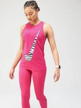 Image of Nike Training Dri-FIT Cotton Icon Clash Dry Tank Top - Pink Size M Women