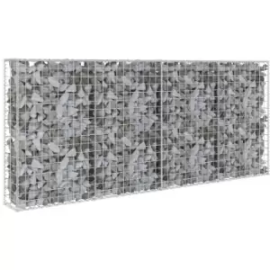 Image of Gabion Wall with Covers Galvanised Steel 200x20x85cm Vidaxl Silver