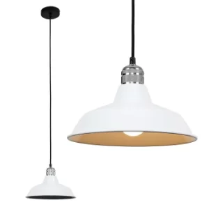 Image of Casco Chrome Pendant with White Colby Shade