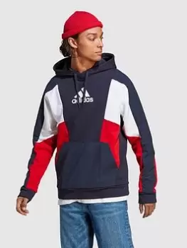 Image of adidas Sportswear Essentials Colorblock Hoodie - Navy, Size XS, Men