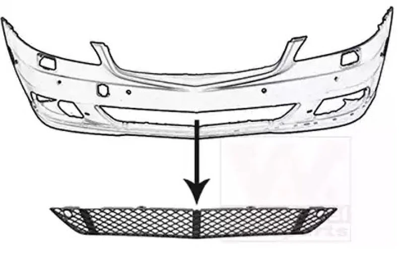 Image of VAN WEZEL 3047590 Bumper Grill Fitting Position: Front Ventilation Grille,bumper (244)