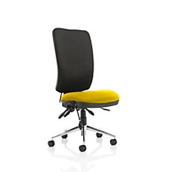 Image of Dynamic Independent Seat & Back Task Operator Chair Without Arms Chiro Black Back, Senna Yellow Seat High Back