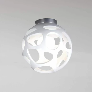 Image of Ceiling light Organica 1 Bulb E27, shiny white / polished chrome