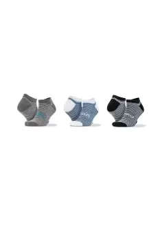 Image of Mixed Stripe Trainer Socks (Pack Of 3)