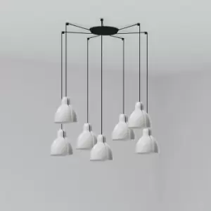 Image of Faro Barcelona - Faro Venice 7 Light White Cluster Drop Pendant Lamp