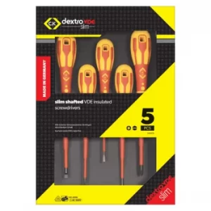 image of CK Tools T49283D DextroVDE Slim Screwdriver Set/5 PZ/SL