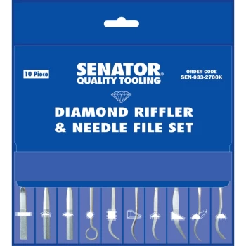 14CM Diamond Riffler & Needle File Set 10-Pce