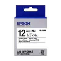 Image of Epson LK-4WBN Black on White Labelling Tape 12mm x 9m