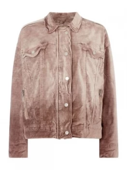 Free People Velvet Tucker Jacket Mauve