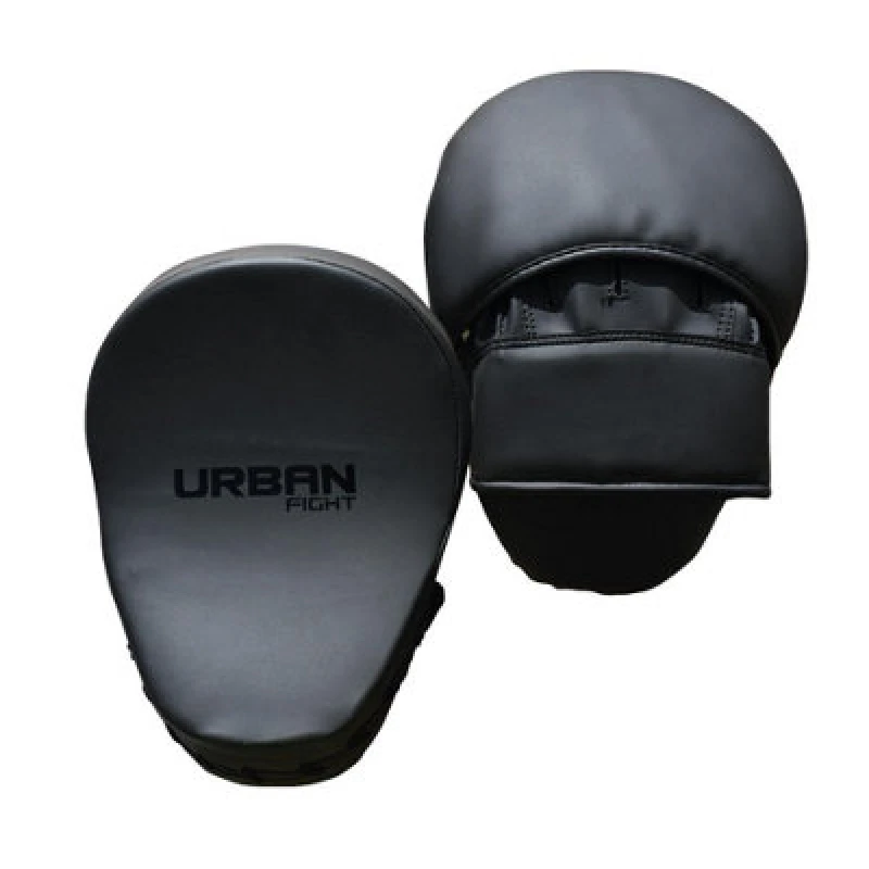 Image of Urban Fight Focus V2 Synthetic Leather Boxing Mitts Matt Black/black (One Size)