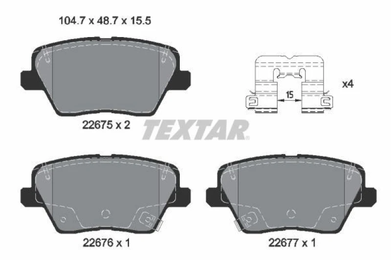 Image of Brake pad set TEXTAR 2267501