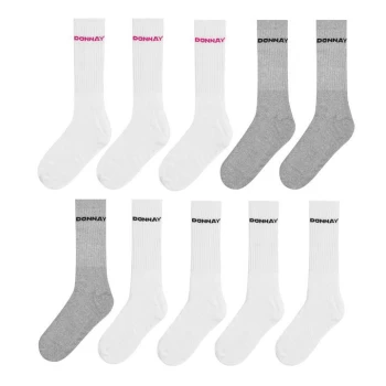 image of Donnay 10 Pack Crew Socks Children - White