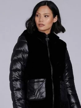 Image of Barbour International Platinum Solar Coat - Black, Size 12, Women