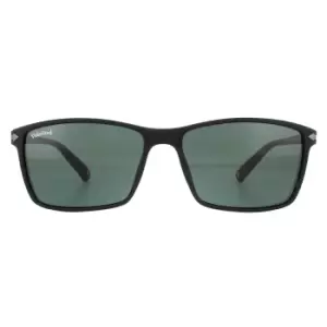 Rectangle Black Rubbertouch G15 Green Polarized Sunglasses