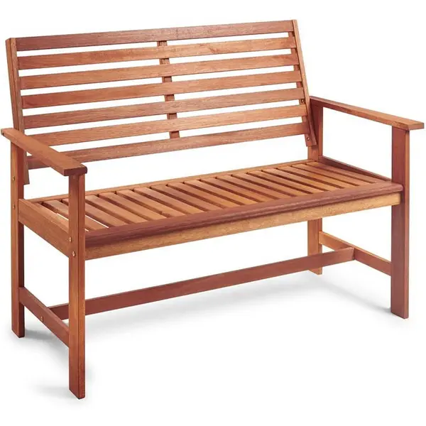 image of VonHaus 2 Seater Wooden Garden Bench - Brown One Size