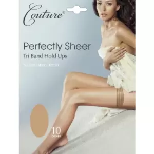 Image of Couture Womens/Ladies Perfectly Sheer Tri Band Hold Ups (1 Pair) (Large) (Natural)