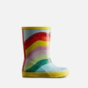 Image of Hunter Kids First Classic Glitter Sky Rubber Wellington Boots - UK 6 Toddler