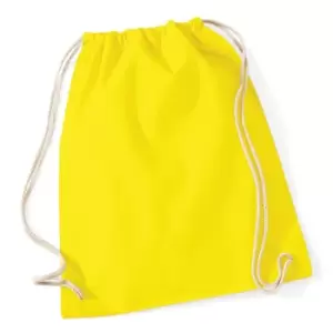 Image of Westford Mill Cotton Gymsac Bag - 12 Litres (Pack of 2) (One Size) (Yellow)