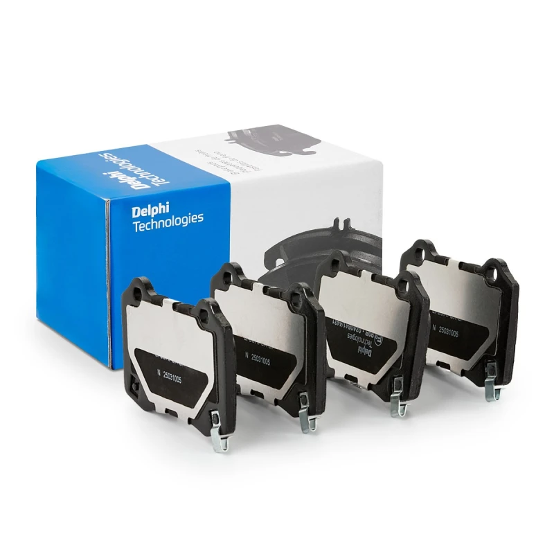 Image of DELPHI LP3676 Brake pad set with accessories, with anti-squeak plate Brake Pad Set,disc brake (402)