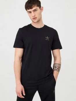 Image of adidas Originals Camo Logo Essential T-Shirt - Black Size M Men