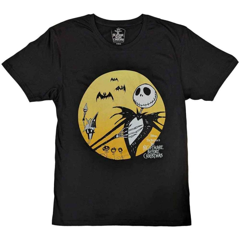 Image of Disney Sunset Jack Logo T Shirt Black unisex
