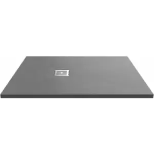 image of Nuie Slimline Slate Rectangular Shower Tray 1200mm x 900mm - Grey