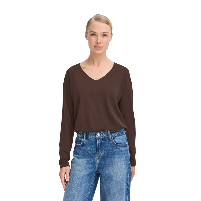 Image of b.Young Womens V-neck sweater b.young BYPAMILA Marron Female XL