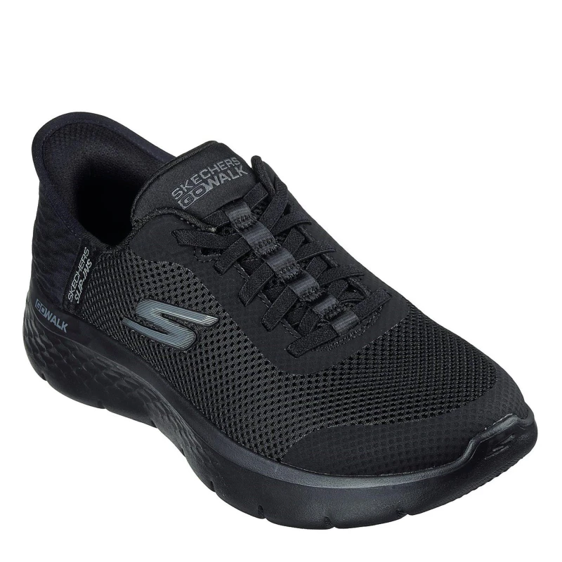 Image of Skechers Athletic Mesh Bungee Slip-Ins Slip On Trainers Womens Black female 4 (37)