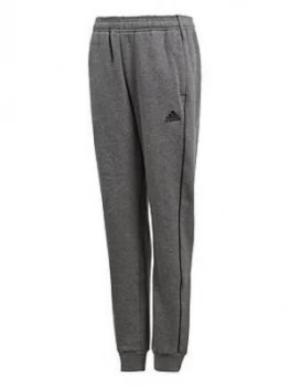 Image of Boys, adidas Youth Core 18 Tracksuit Bottoms - Grey, Size 9-10 Years