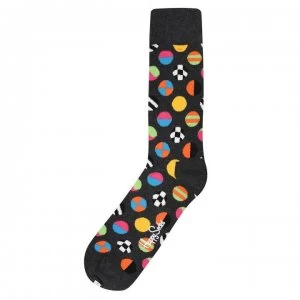 Happy Socks Clash Dot Socks - Charcoal