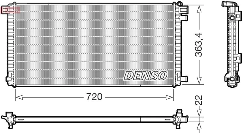 Image of DENSO Engine radiator DENSO DRM02051