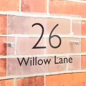 Image of Personalised Modern Acrylic House Sign Clear