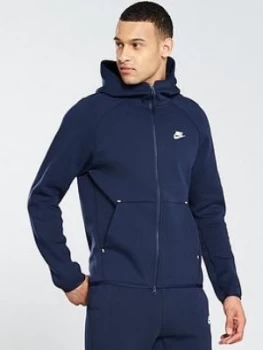 Image of Nike Sportswear Tech Fleece Full Zip Hoodie - Obsidian, Obsidian, Size 2XL, Men