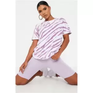 Image of I Saw It First Lilac Cotton Elastane Cycling Shorts - Purple