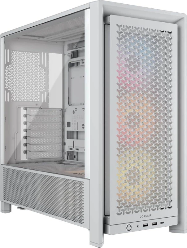 Image of Corsair FRAME 4000D RS ARGB Modular Midi Tower PC Gaming Case - White - CC-9011297-WW