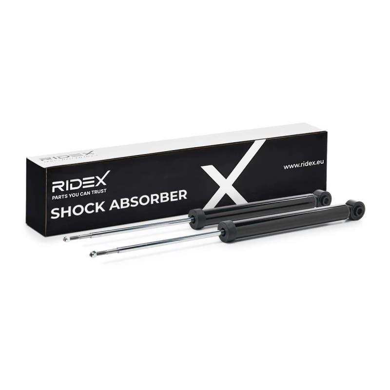 Image of RIDEX 854S18527 Shock absorber Rear Axle, Gas Pressure, Twin-Tube, Telescopic Shock Absorber, Bottom eye Shock Absorber (854)