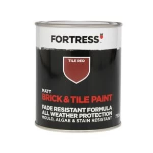 image of Fortress Tile Red Matt Brick Tile Paint 750ml