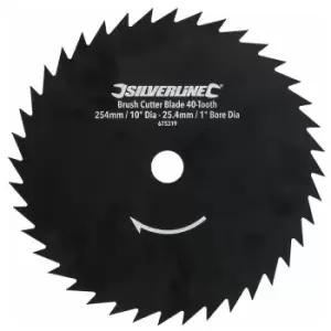 Image of Brush Cutter Blade 40-Tooth - 254mm / 10" Dia - 25.4mm / 1" Bore Dia - Silverline