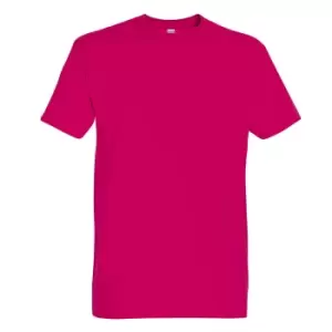 image of SOLS Mens Imperial Heavyweight Short Sleeve T-Shirt (L) (Fuchsia)