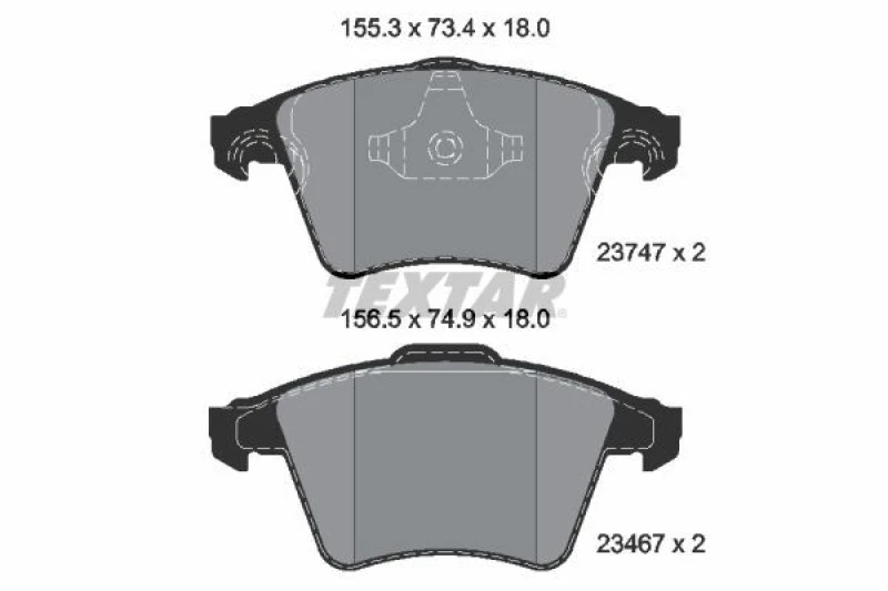 Image of Brake pad set TEXTAR 2374702